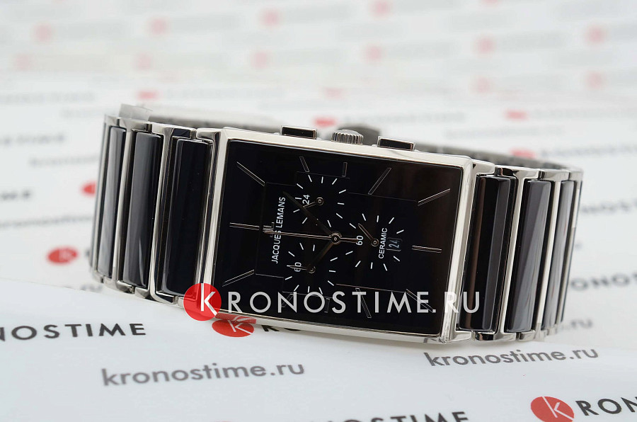 Часы Jacques Lemans 1-1900A — сталь с ip покрытием + керамика, мужские