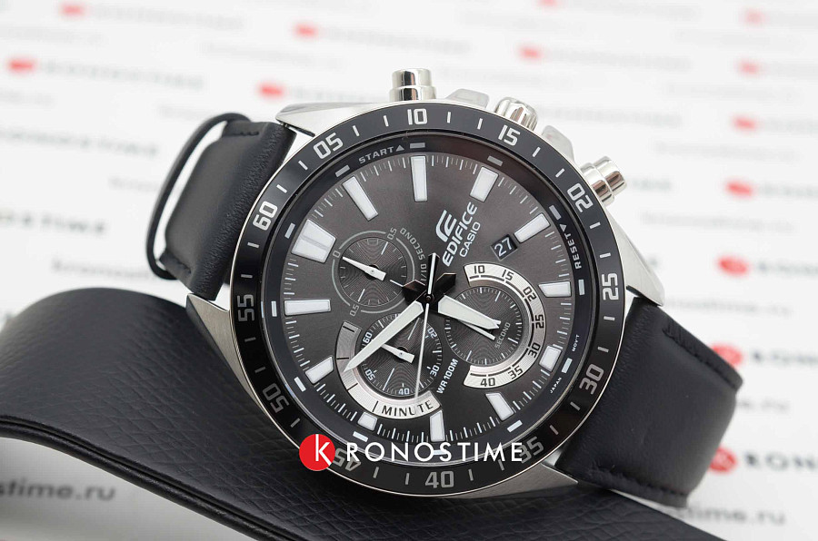 Часы Casio Edifice EFV-620L-1AVUDF (EFV-620L-1A) — мужские, кожаный