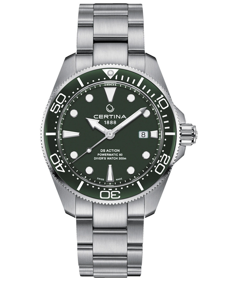 Часы Certina DS Action Diver C032.607.11.091.00 — мужские, зеленый