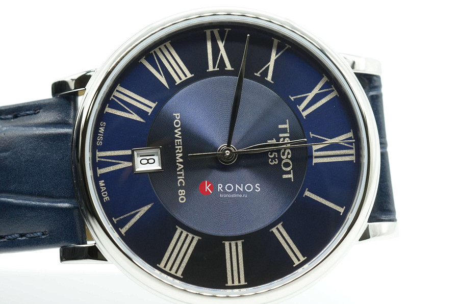 Часы Tissot Carson Premium Powermatic 80 T122.407.16.043.00 — синий, сталь металл