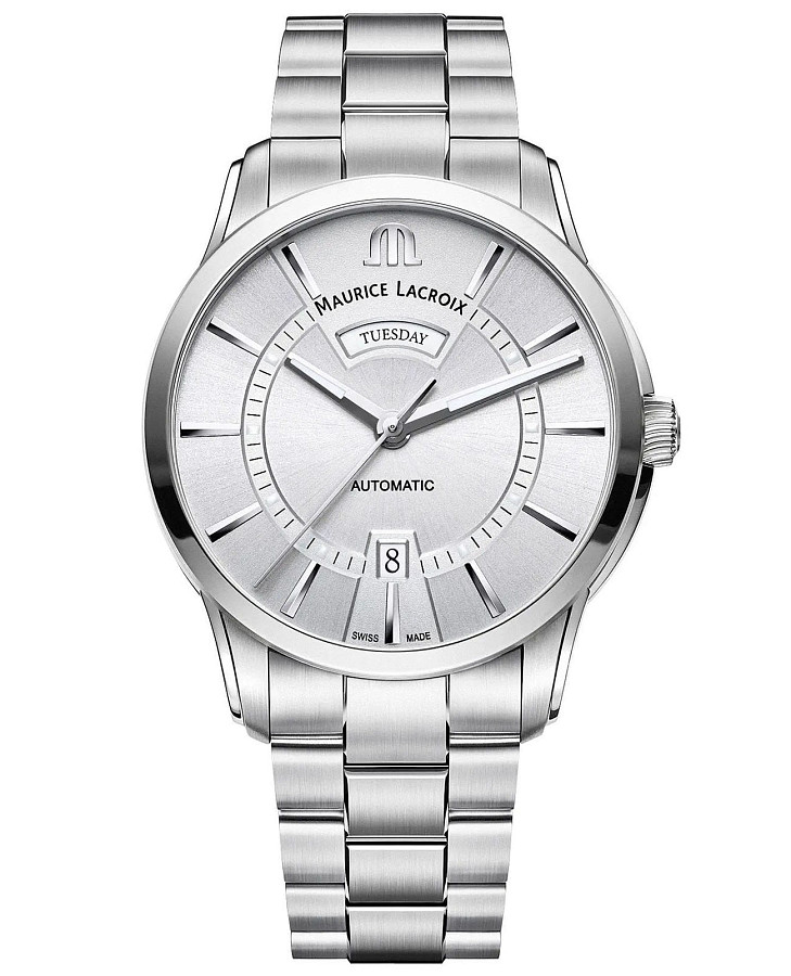 Часы Maurice Lacroix Pontos Day Date PT6358-SS002-130-1 — мужские, серебристый