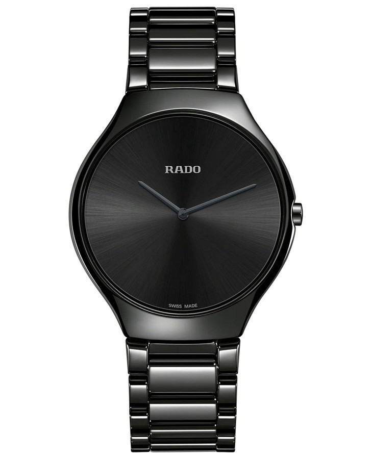Часы Rado True Thinline R27741182 — мужские, черный