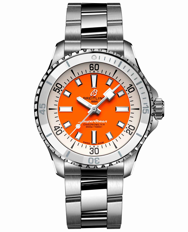 Часы Breitling Superocean Automatic 36 A17377211O1A1 — мужские, оранжевый