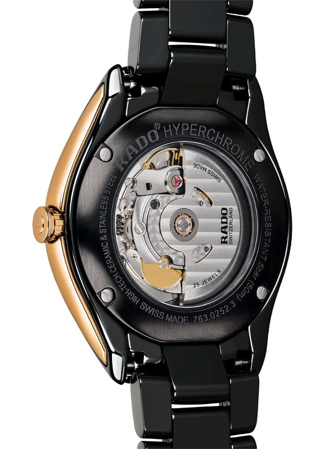Часы Rado Hyperchrome Automatic R32252162 — черный, сталь металл керамика