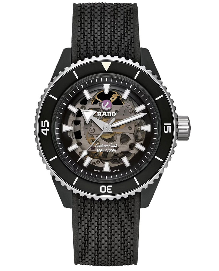 Часы Rado Captain Cook High-Tech Ceramic Skeleton R32129168 — мужские, прозрачный