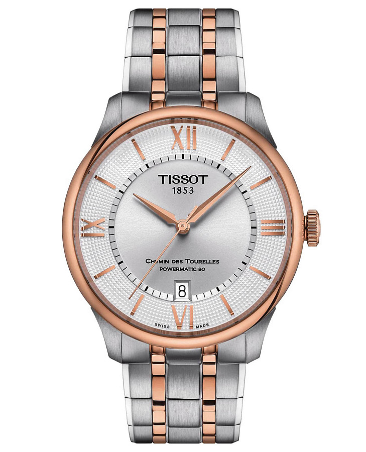Часы Tissot Chemin des Tourelles Powermatic 80 T139.807.22.038.00 — мужские, серебристый