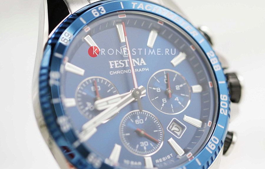 Часы Festina Timeless Chrono F20560/3 — синий, металл сталь