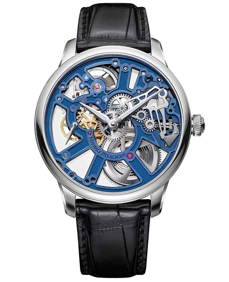 Часы Maurice Lacroix Masterpiece Skeleton MP7228-SS001-004-1 — мужские, синий