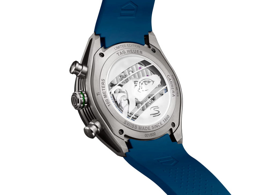 Часы TAG Heuer Carrera Chronograph Tourbillon Extreme Sport x Senna CBU5081.FT6274 — механические, титан