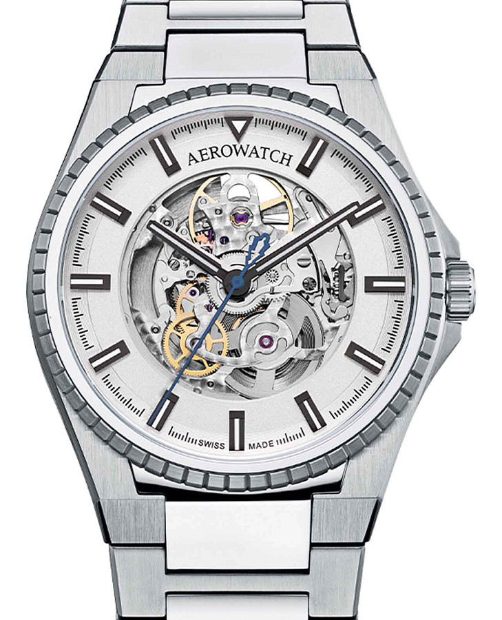 Часы Aerowatch Milan 60998 AA07 M — механические, сталь металл