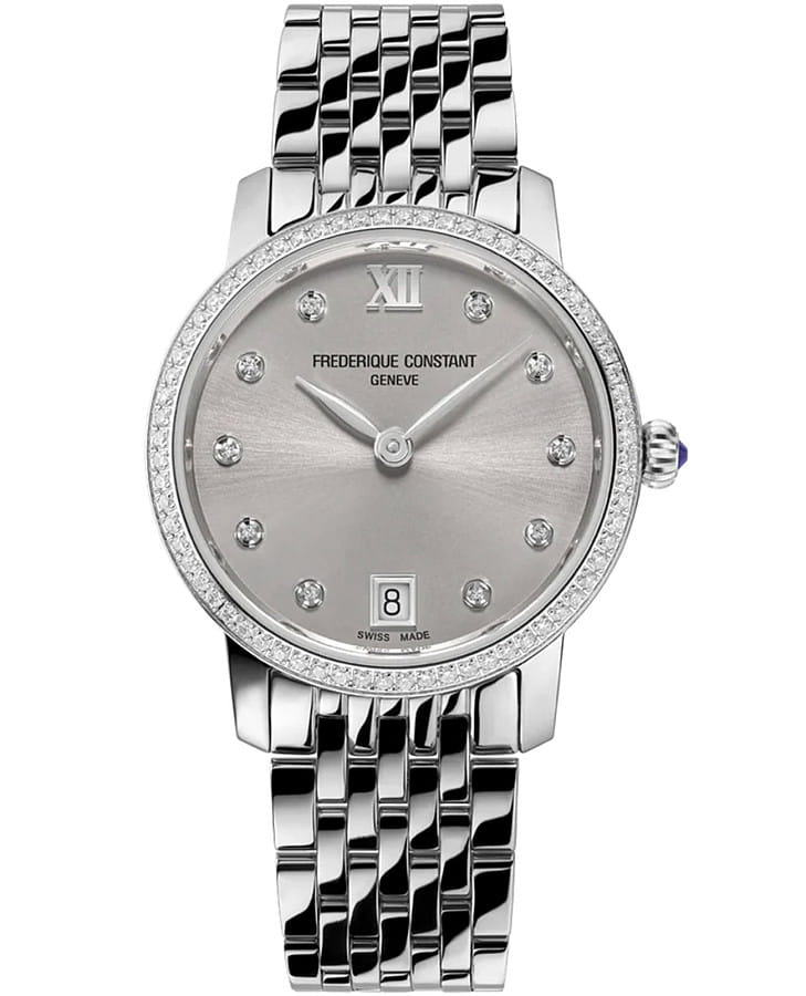 Часы Frederique Constant Slimline Ladies FC-220LBD1SD26B — женские, серый