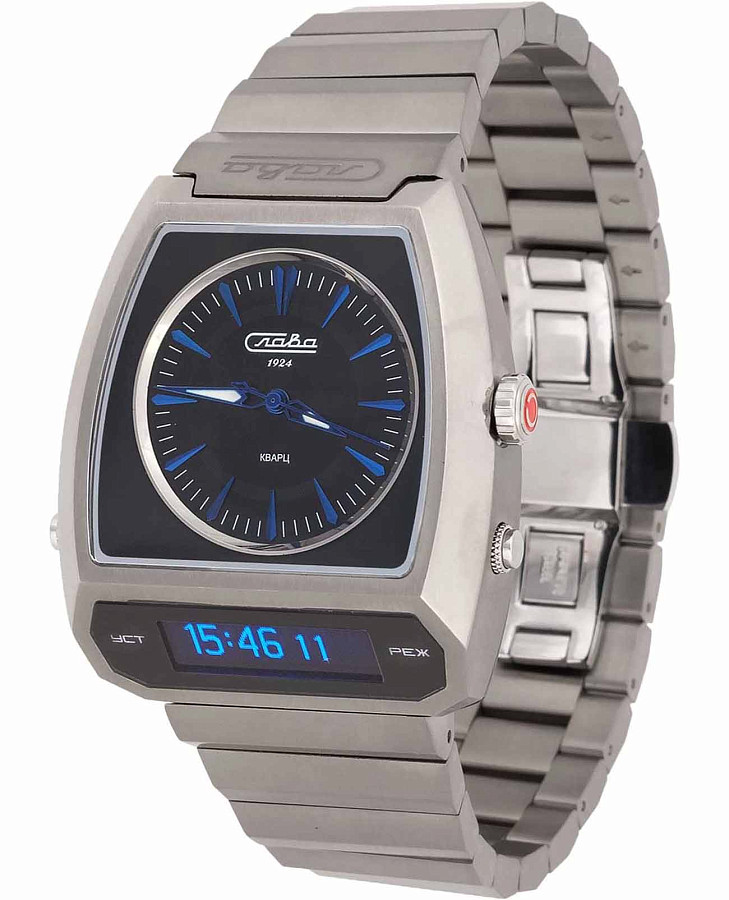 Часы Слава Погоня 9007738/100-GL32 — мужские, черный