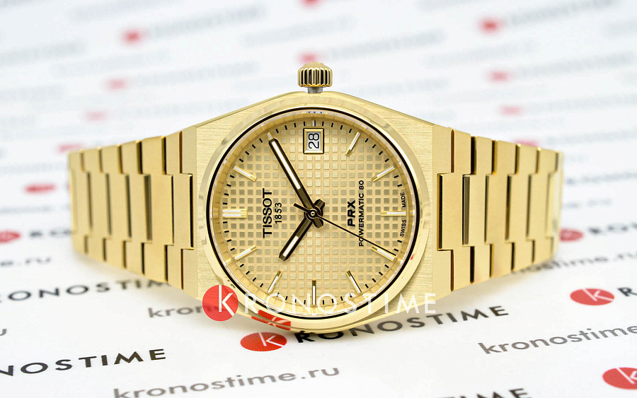 Часы Tissot PRX Powermatic 80 35 mm T137.207.33.021.00 — женские, нержавеющая сталь с pvd-покрытием