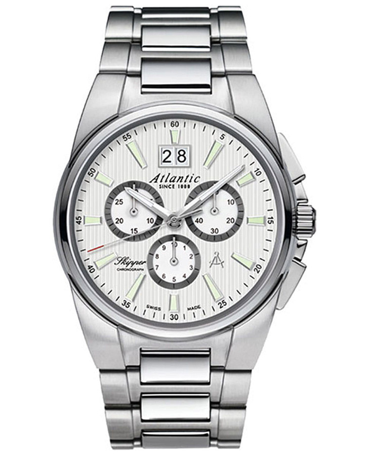 Часы Atlantic Skipper Chronograph 83465.41.21 — мужские, серебристый