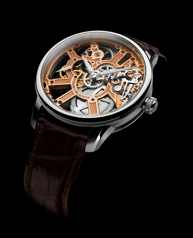 Часы Maurice Lacroix Masterpiece Skeleton MP7228-SS001-001-2 — кожаный, мужские