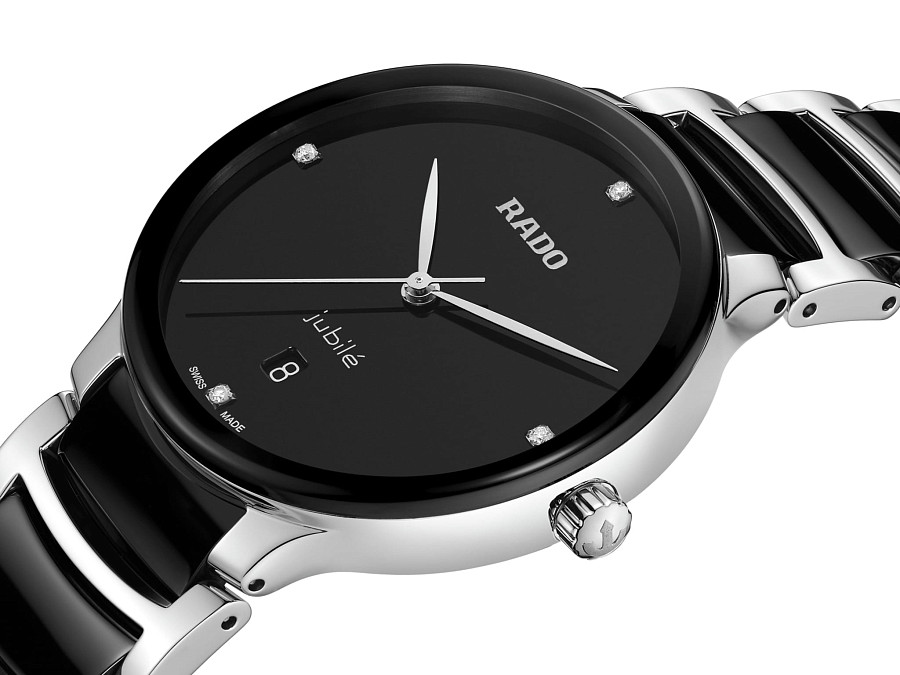 Часы Rado Centrix Diamonds R30021712 — мужские, сталь + высокотехнологичная керамика