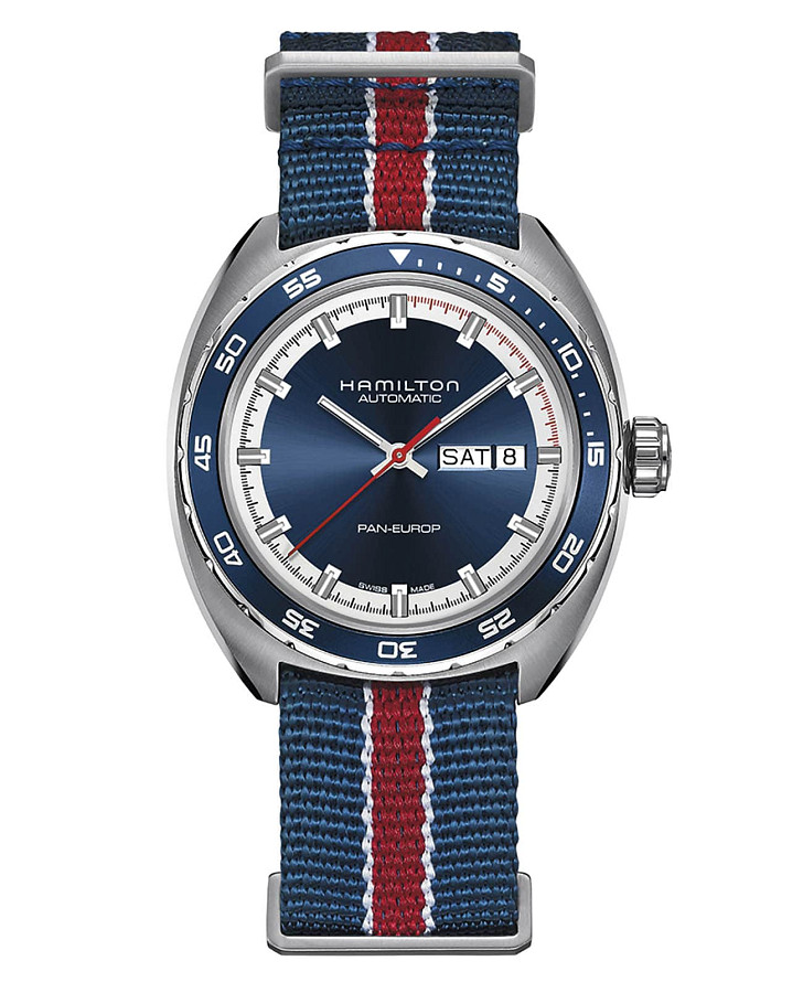 Часы Hamilton American ClassicPan Europ Day Date Auto H35405741 — мужские, синий