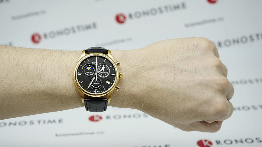 Часы Certina DS-8 Chronograph Moon Phase C033.450.36.051.00 — сталь металл, кожаный