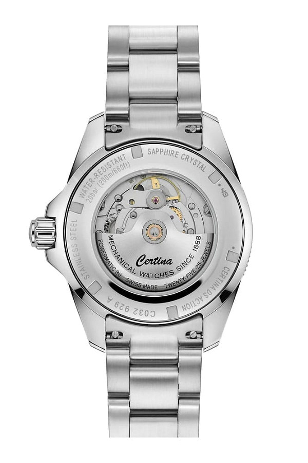 Часы Certina DS Action Gmt Powermatic 80 C032.929.11.041.00 — мужские, нержавеющая сталь 316l
