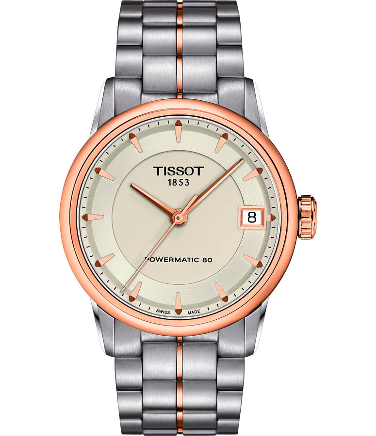 Часы Tissot Luxury Powermatic 80 Lady T086.207.22.261.01 — женские, белый