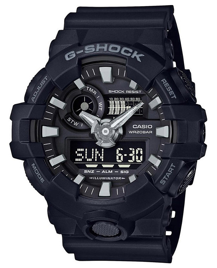 Часы Casio G-Shock GA-700-1BDR (GA-700-1B) — мужские, черный