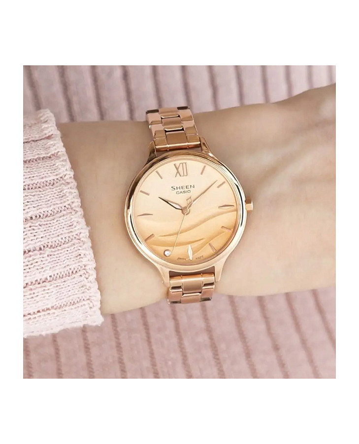 Часы Casio Sheen SHE-4550PG-4A — кварцевые, металл сталь