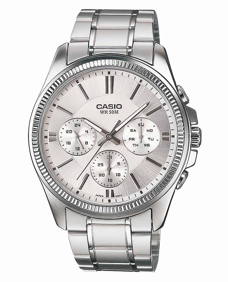 Часы Casio Collection MTP-1375D-7AVDF (MTP-1375D-7A) — мужские, серебристый