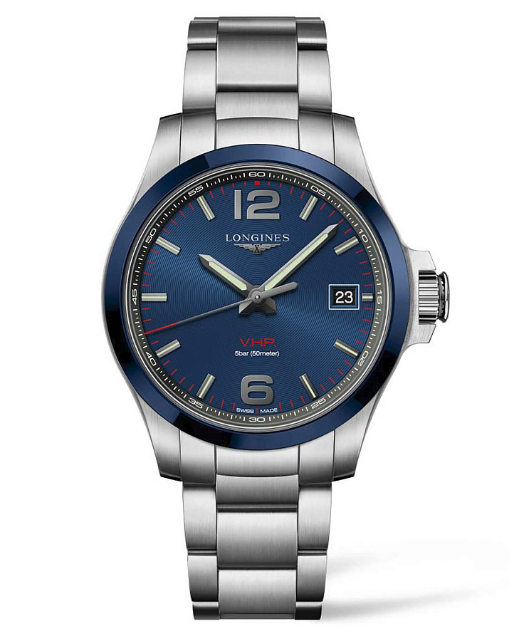 Часы Longines Conquest V.H.P. L3.719.4.96.6 — мужские, синий