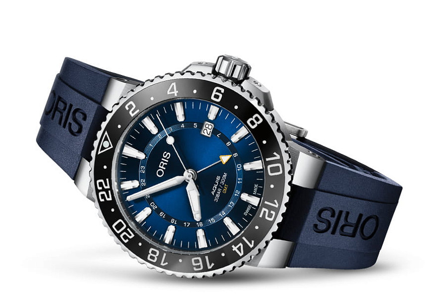 Часы Oris Aquis Gmt Date 01 798 7754 4135-07 4 24 65EB — механические, сталь металл