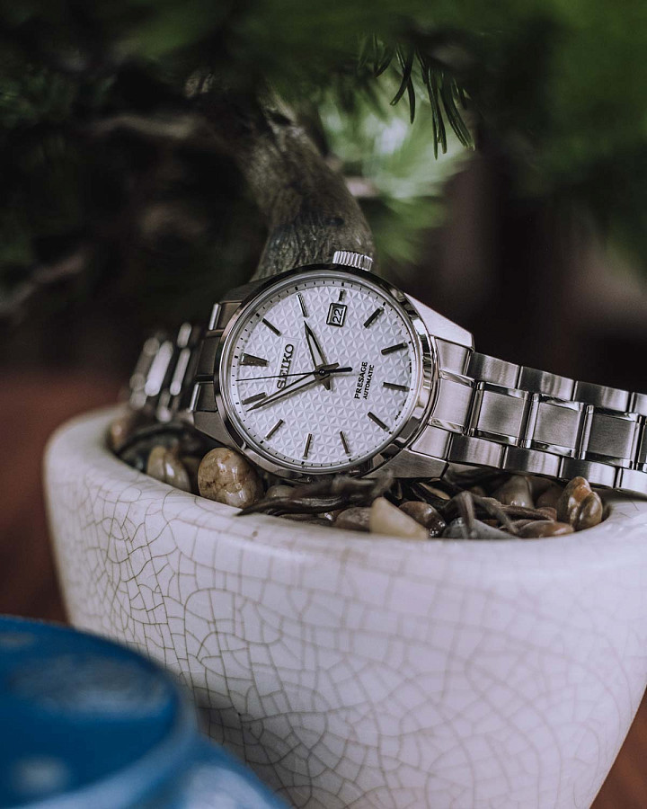 Часы Seiko Presage Sharp Edged Series SPB165 — белый, сталь металл