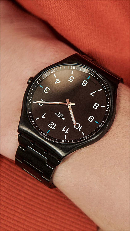 Часы Swatch Skin Suit Black SS07B100G — кварцевые, металл сталь