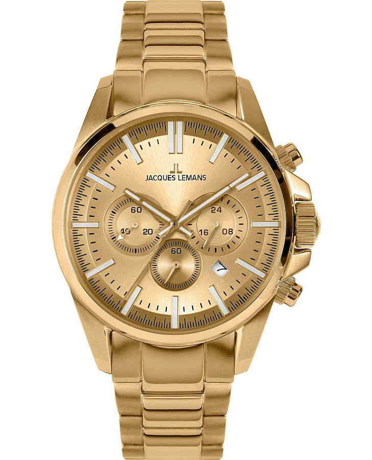 Часы Jacques Lemans Sport 1-2119i — мужские, золотистый