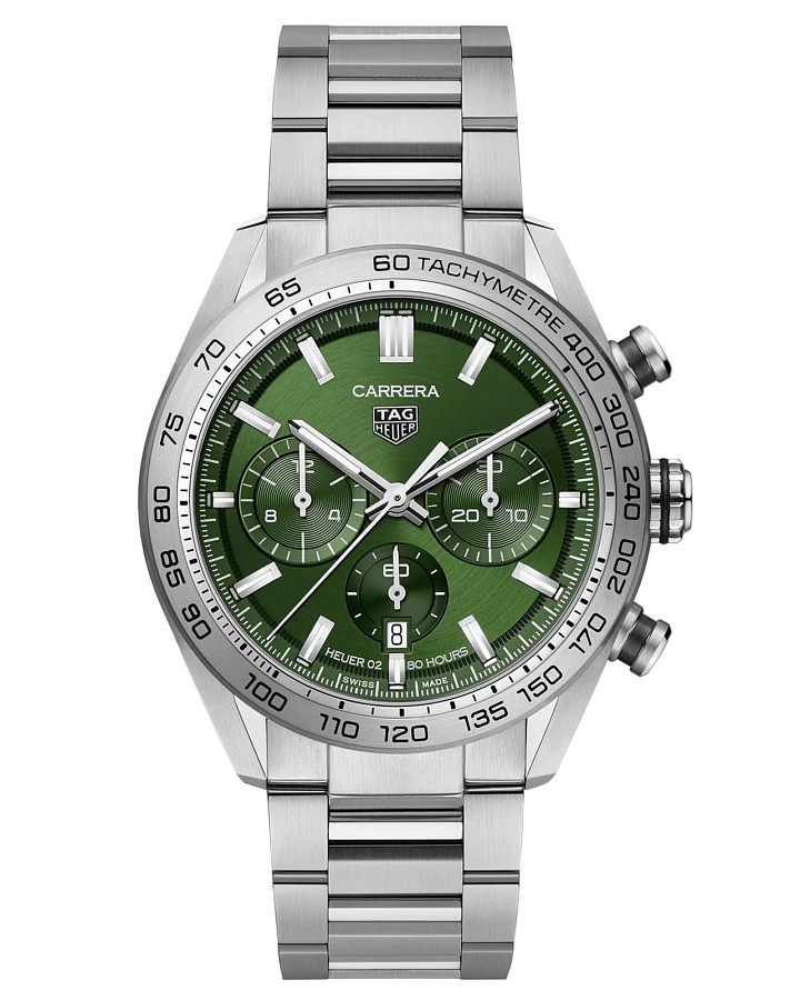Часы TAG Heuer Carrera CBN2A10.BA0643 — мужские, зеленый