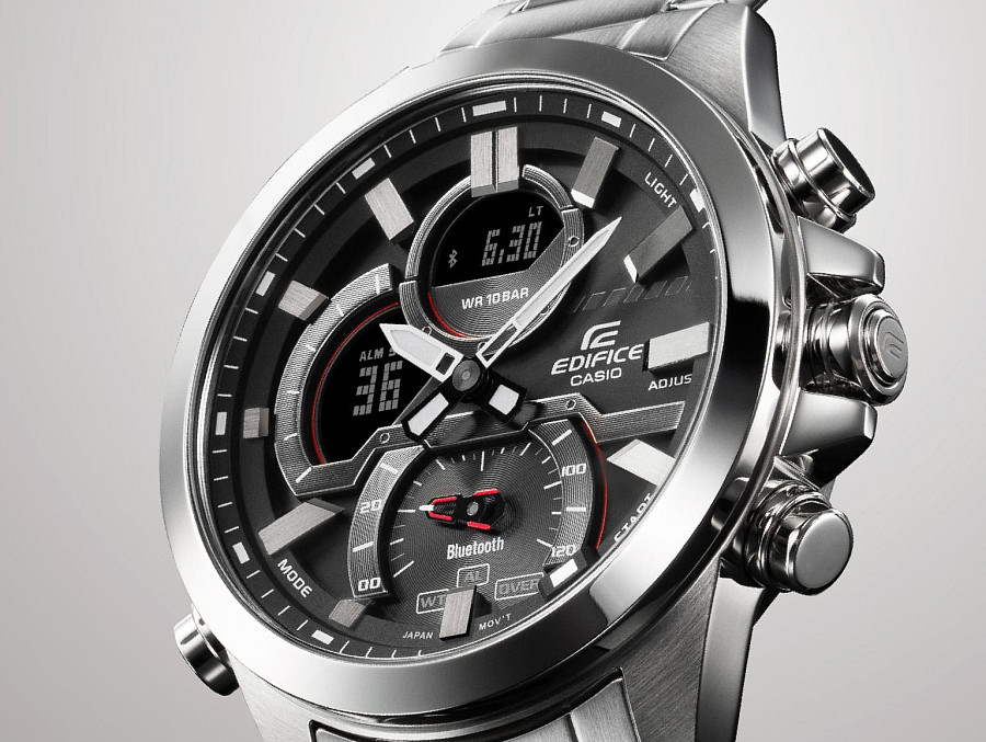 Часы Casio Edifice ECB-30D-1ADF (ECB-30D-1A) — кварцевые, сталь металл