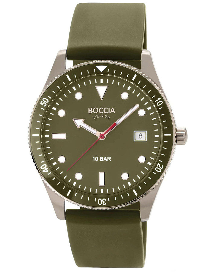 Часы Boccia Titanium 3664-03 — мужские, зеленый