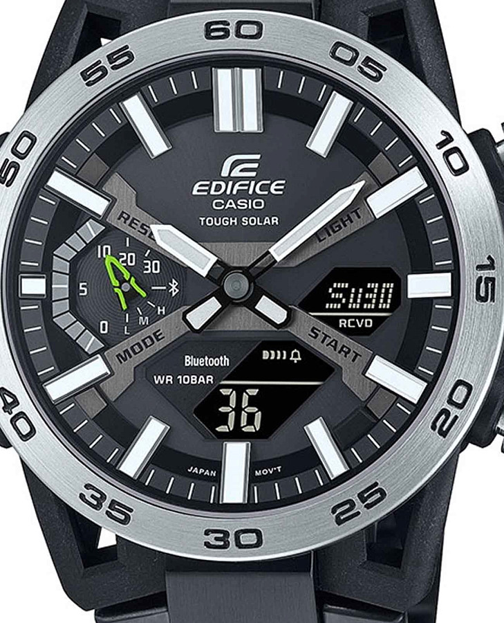 Часы Casio Edifice ECB-2000DD-1ADF (ECB-2000DD-1A) — кварцевые, металл сталь карбон