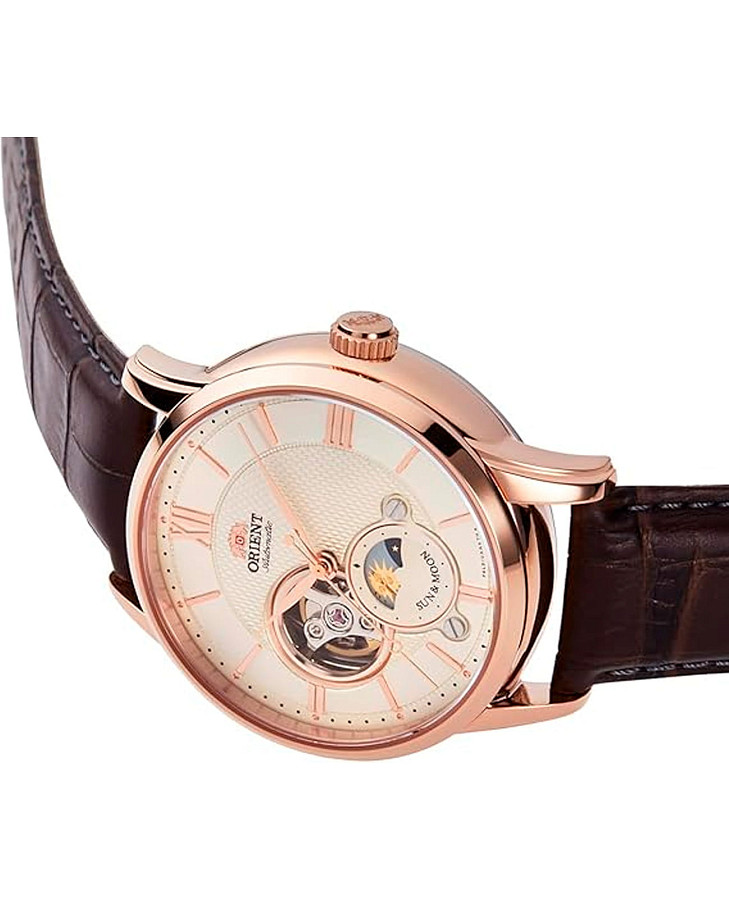 Часы Orient Sun & Moon RA-AS0002S (RN-AS0002S) — металл сталь, кожаный