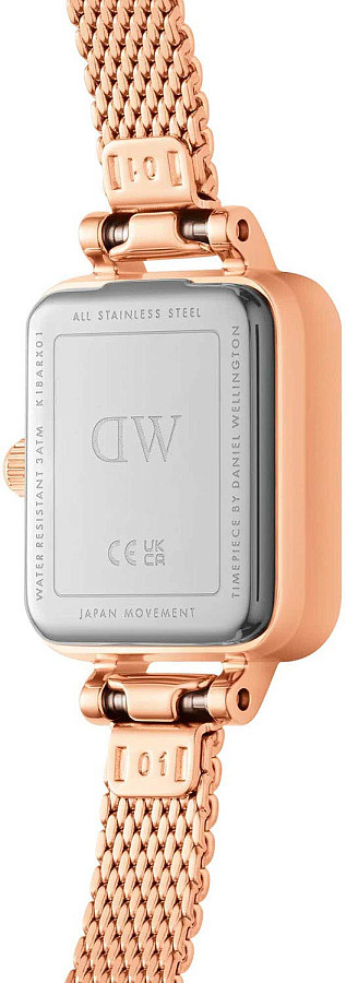 Часы Daniel Wellington Quadro Mini Lumine Bezel Rose Gold DW00100731 — кварцевые, сталь металл