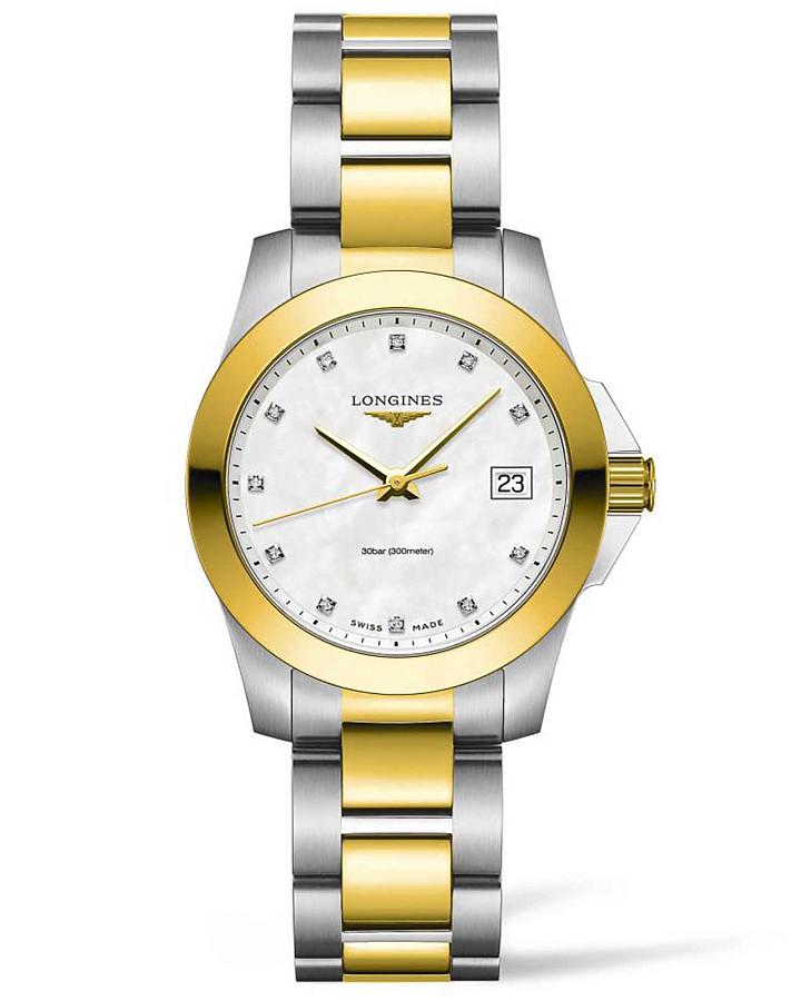 Часы Longines Conquest L3.377.3.87.7 — женские, перламутровый