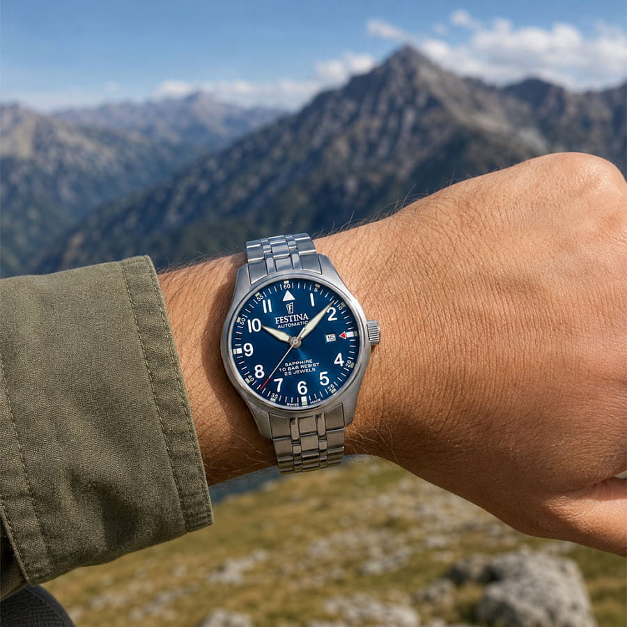 Часы Festina Swiss Made F20151/C — механические, металл сталь