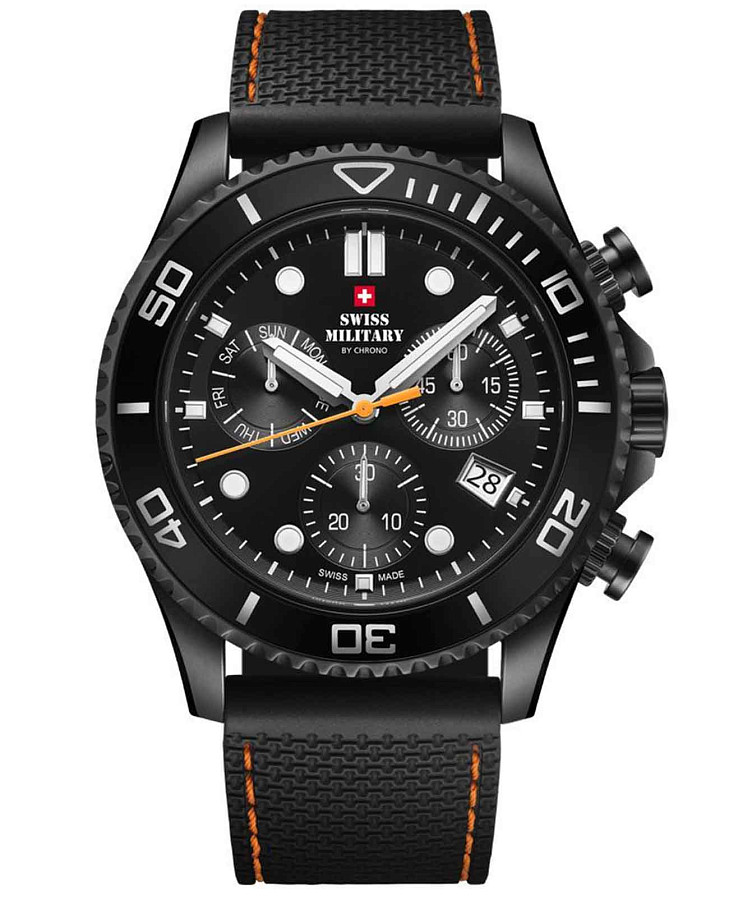 Часы Swiss Military by Chrono XL Chronograph SM34101.08 — мужские, черный