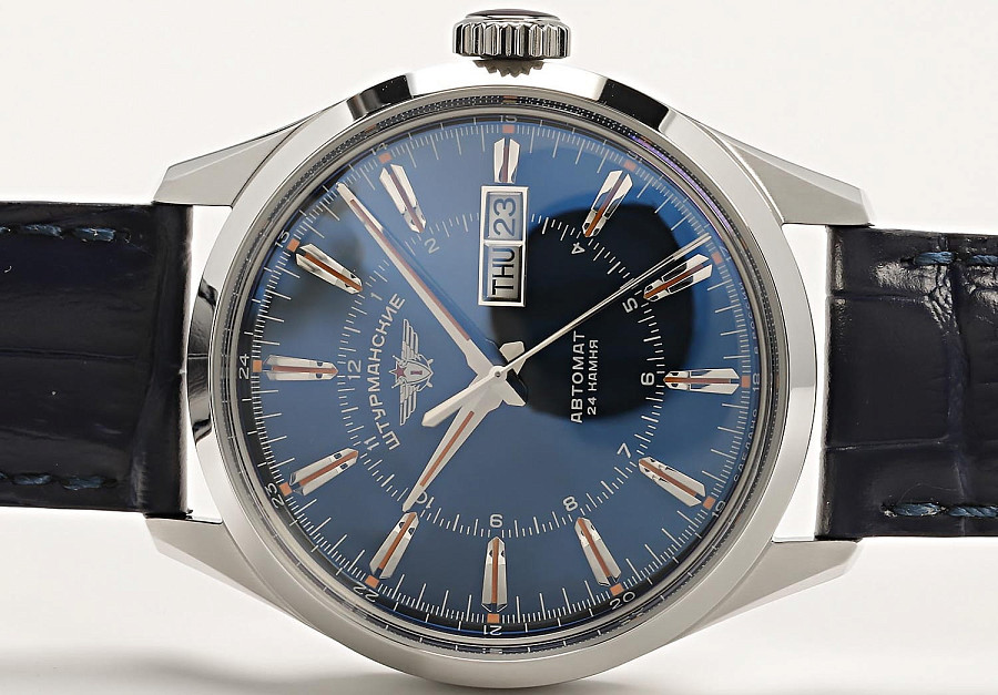 Часы Штурманские Открытый Космос Day-Date Автомат NH36/1891771 — кожаный, мужские