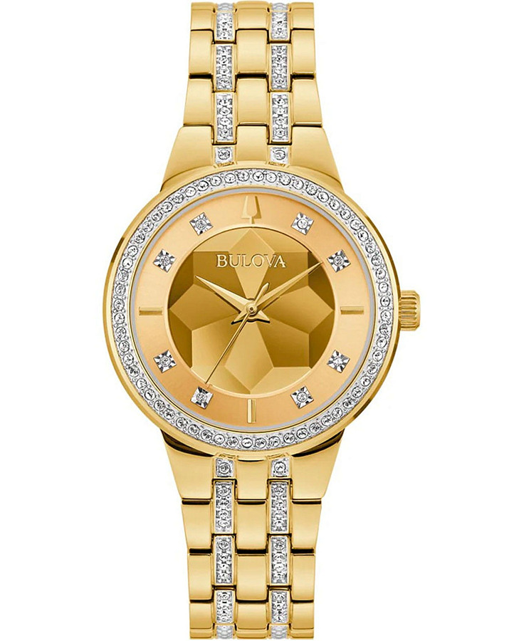 Часы Bulova Crystal Ladies 97L176 — женские, золотой