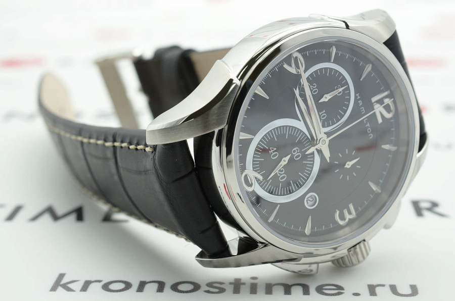 Часы Hamilton Jazzmaster Chrono Quartz H32612735 — мужские, кожаный
