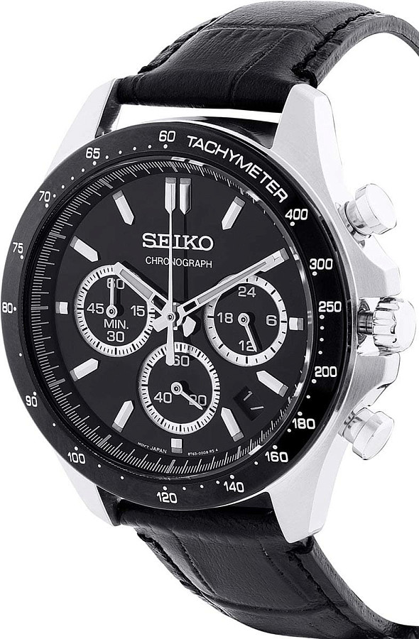 Часы Seiko Spirit Chronograph SBTR021 — черный, металл сталь
