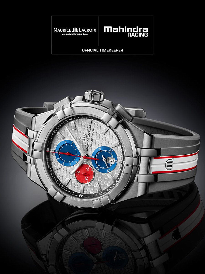 Часы Maurice Lacroix Aikon Chronograph Quartz Special Edition Mahindra Racing AI1018-TT031-130-2 — титан, Швейцария