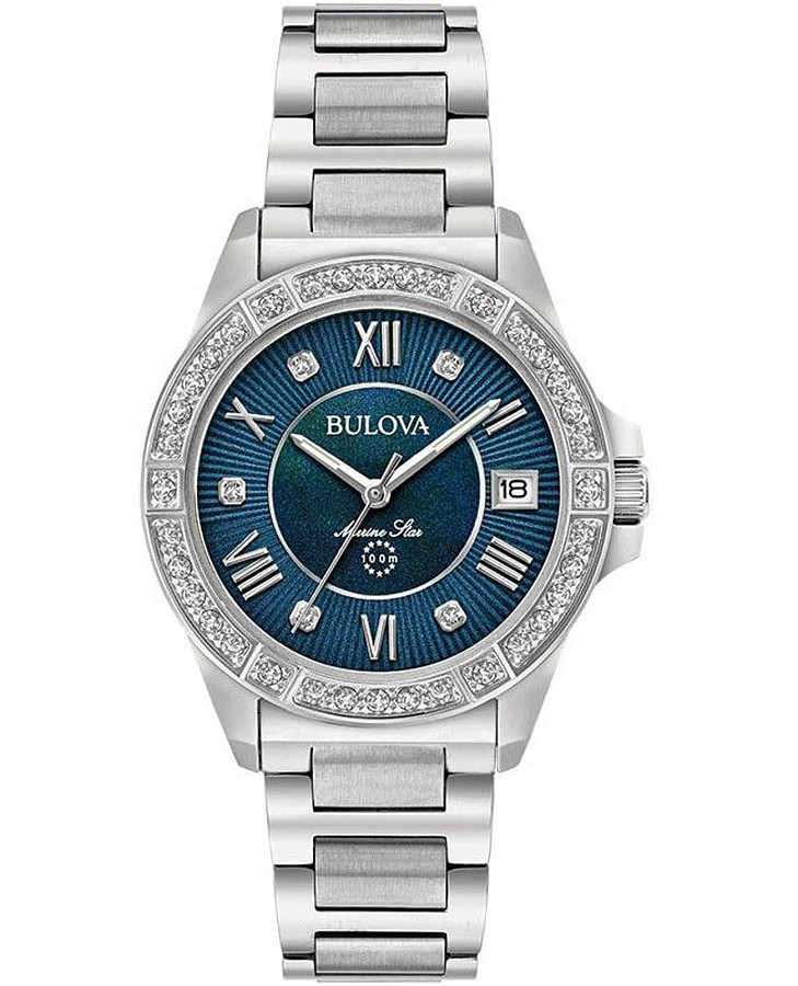 Часы Bulova Marine Star 96R215 — женские, синий