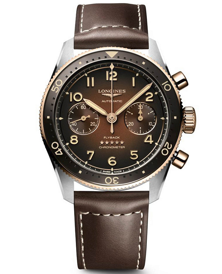 Часы Longines Spirit Flyback L3.821.5.59.2 — мужские, коричневый