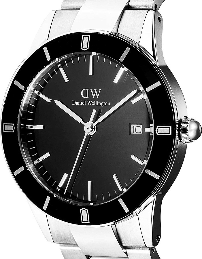 Часы Daniel Wellington Iconic Paradigma Link Black Enamel DW00100822 — мужские, нержавеющая сталь
