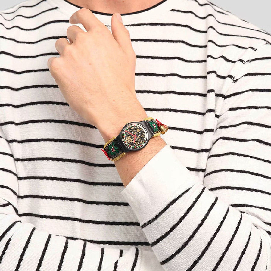 Часы Swatch Gent Biosourced Standard SO28B115 — кожаный, женские